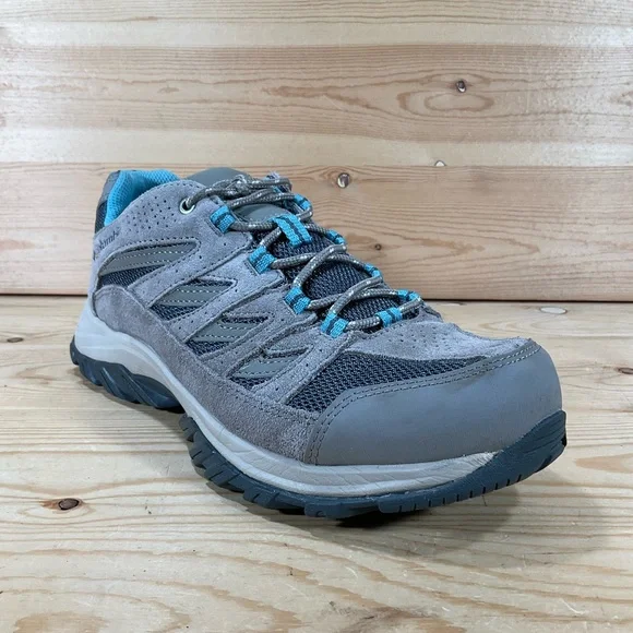 Columbia Crestwood Hiking Low Shoes BL4595 055 Women s Size 10 Tan Grey Blue